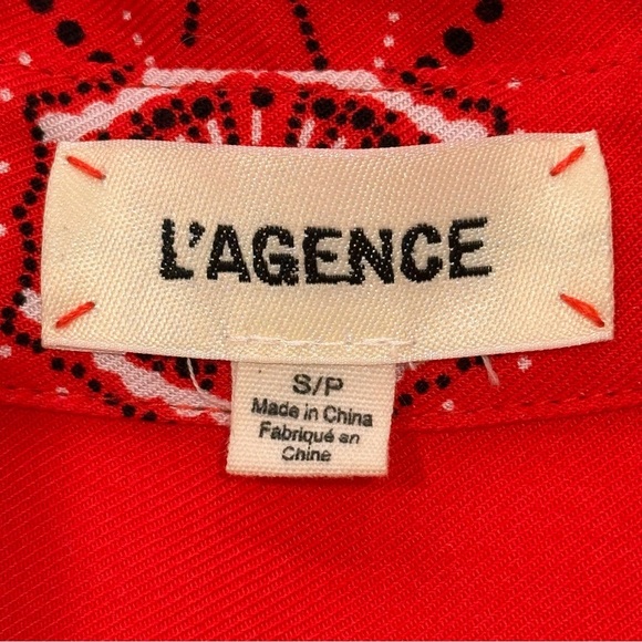 L’agence Jacqueline Paisley Blouse Bandanna Long Sleeve Red Small Western Boho - Picture 7 of 9